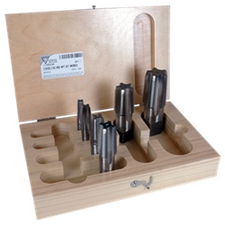 Picture of Greenfield Threading 353768 1/8-1 Npt HSS Pipe Tap Set Bright Threading Taping